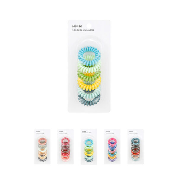 4.0 Colored Spiral Hair Ties (6pcs)