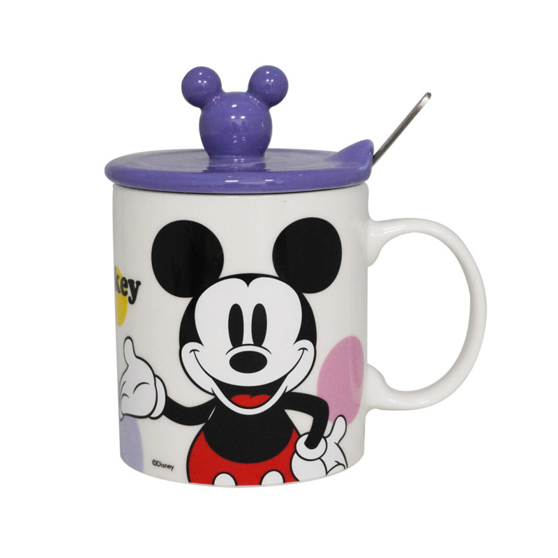Taza de cerámica con tapa y cuchara Miniso Disney 100 Celebration Collection (360 ml)