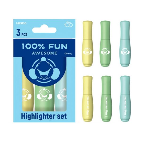 Disney 100 Smile Faces Collection Highlighter (3 Pcs, Mickey)