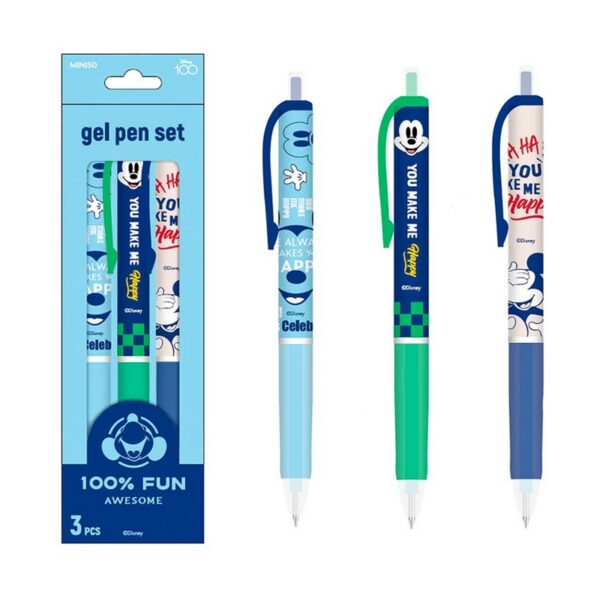 Disney 100 Smile Faces Collection Gel Pen (3 Pcs. Mickey)