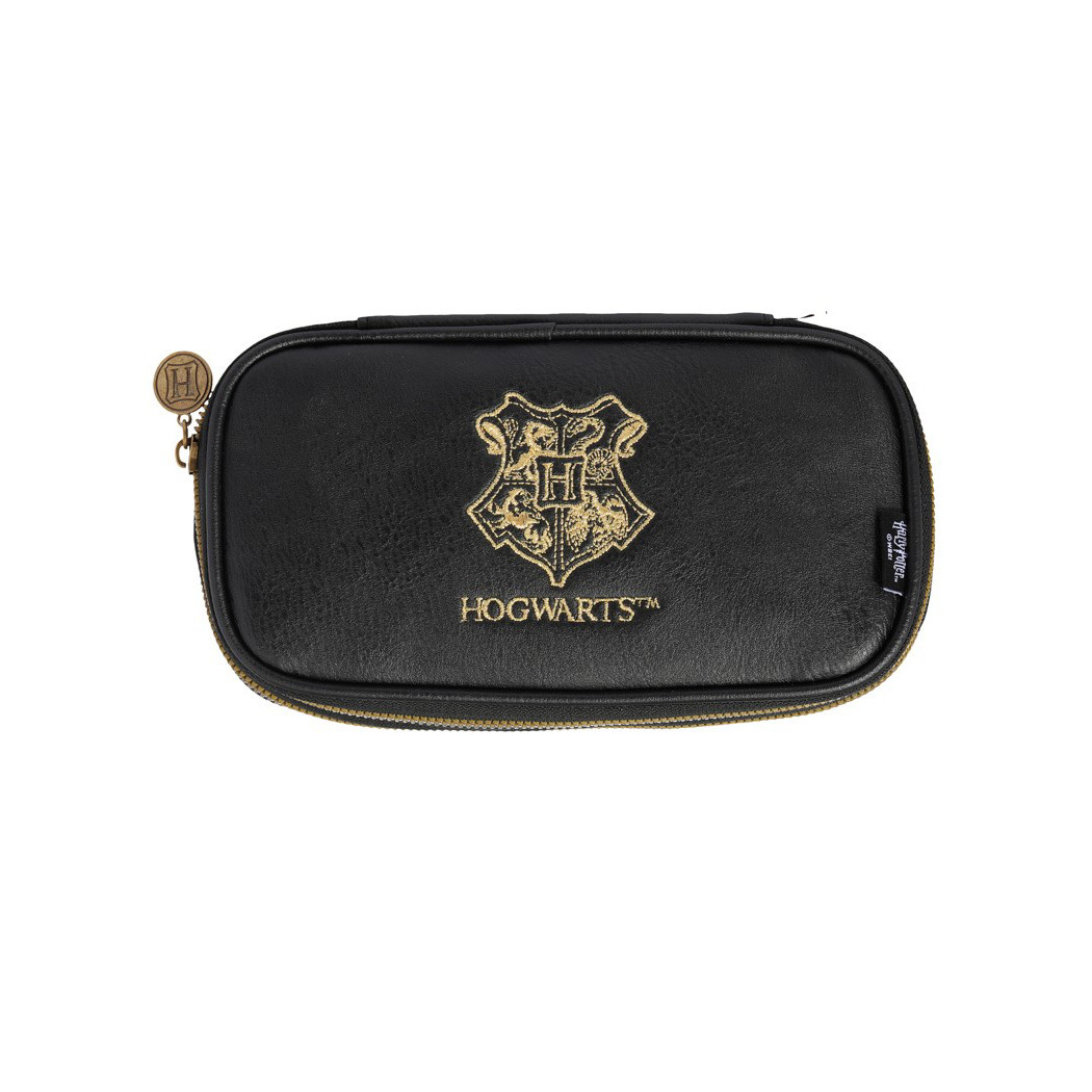 Estuche de papelería con bordado dorado de Harry Potter