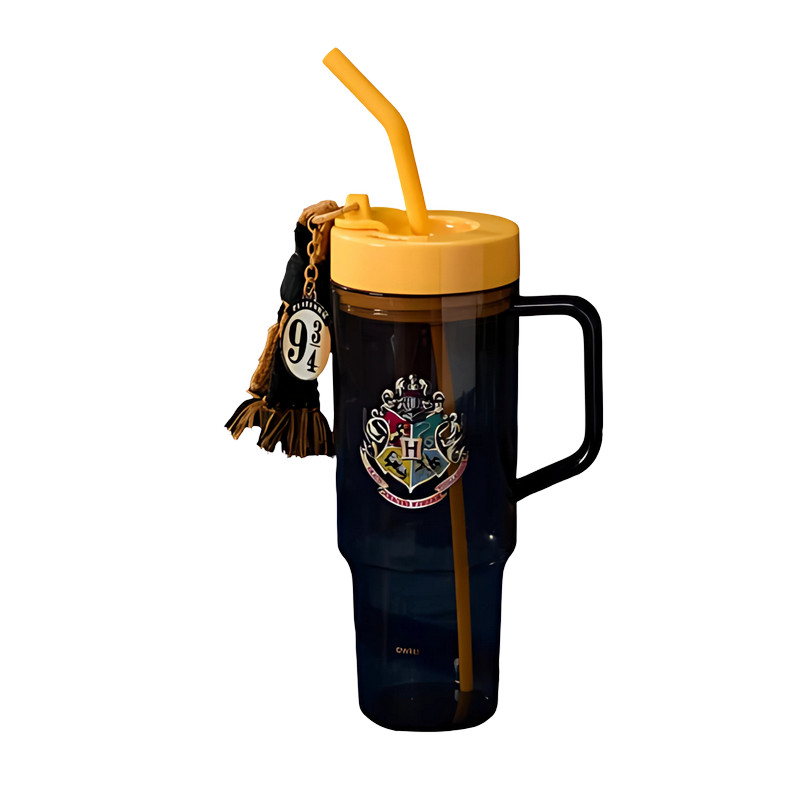 Vaso de plástico con pajita de Harry Potter (1250 ml) (negro)