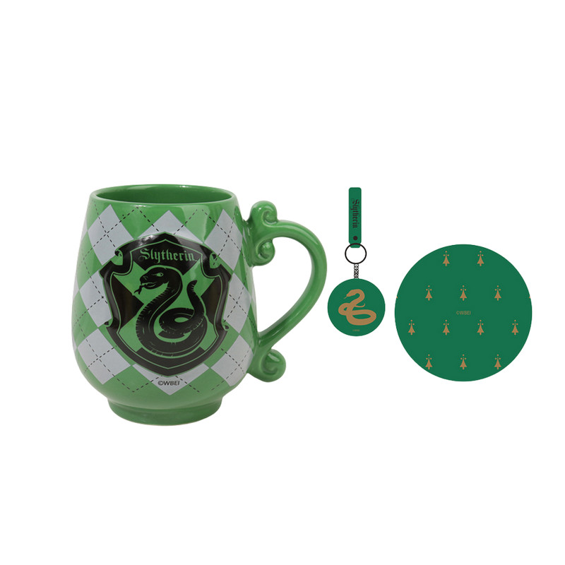 Juego de taza y platillo de cerámica de Harry Potter (450 ml) (verde)