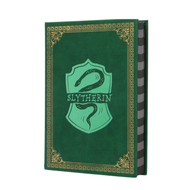 Libro de tapa dura de PU con bordes rayados de la colección Harry Potter Slytherin (208 hojas)