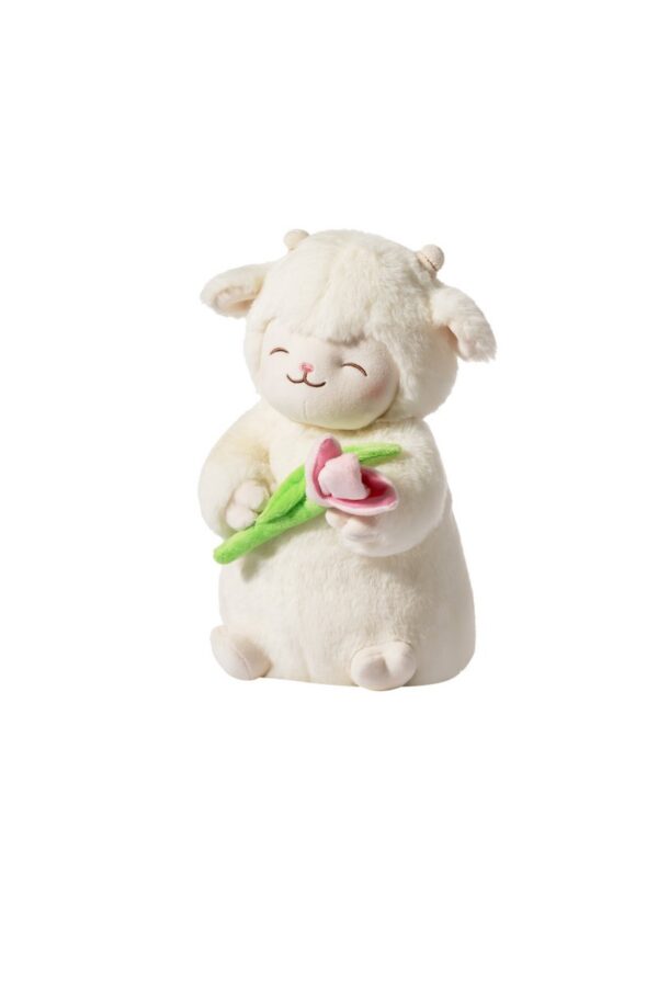 Lamb Baa Series Warm White Lamb Plush Toy (with Tulip)