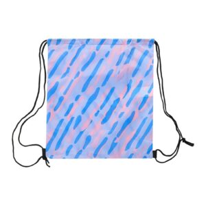Abstract Contrast-Color Pattern Foldable Drawstring Back Bag(Blue)