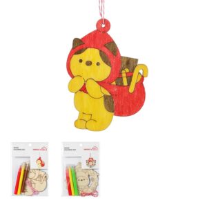 Mini Family Series Coloring Plywood Decor Set
