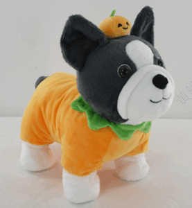 Mini Family Halloween Series 12in. Costume-Change Puppy Plush Toy(Pumpkin Husky)