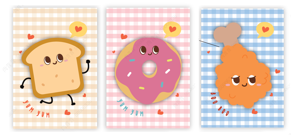 Happy Foods Collection B5 Stitch-bound Book (B) (40 Sheets) (3 Assorted Models)