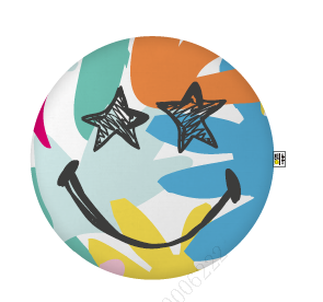 SmileyWorld Collection Round Pillow(Star-Eye)
