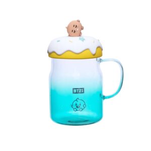 BT21 BABY Collection Glass Mug with Lid & Decoration 640mL (SHOOKY)