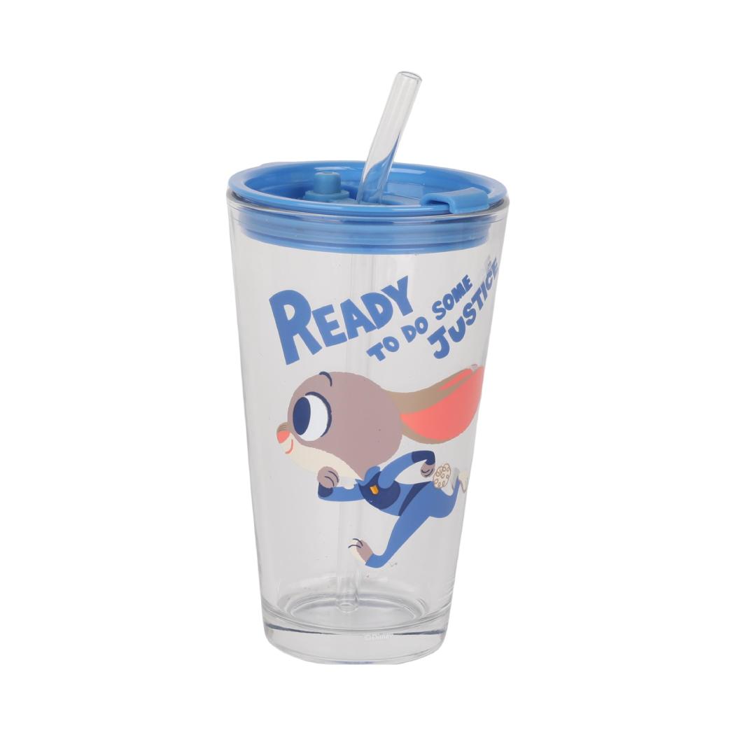 Disney Zootopia Collection Glass Cup with Straw 430mL(Judy)