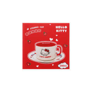 Taza de cerámica Hello Kitty Colección Manzana con posavasos de 200 ml