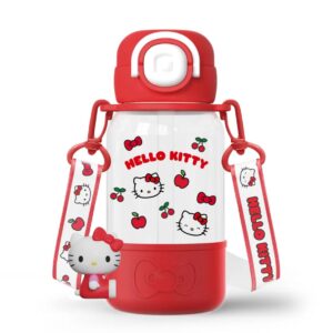 Hello Kitty Classic Style Plastic Bottle with Flip Top & Straw 690mL