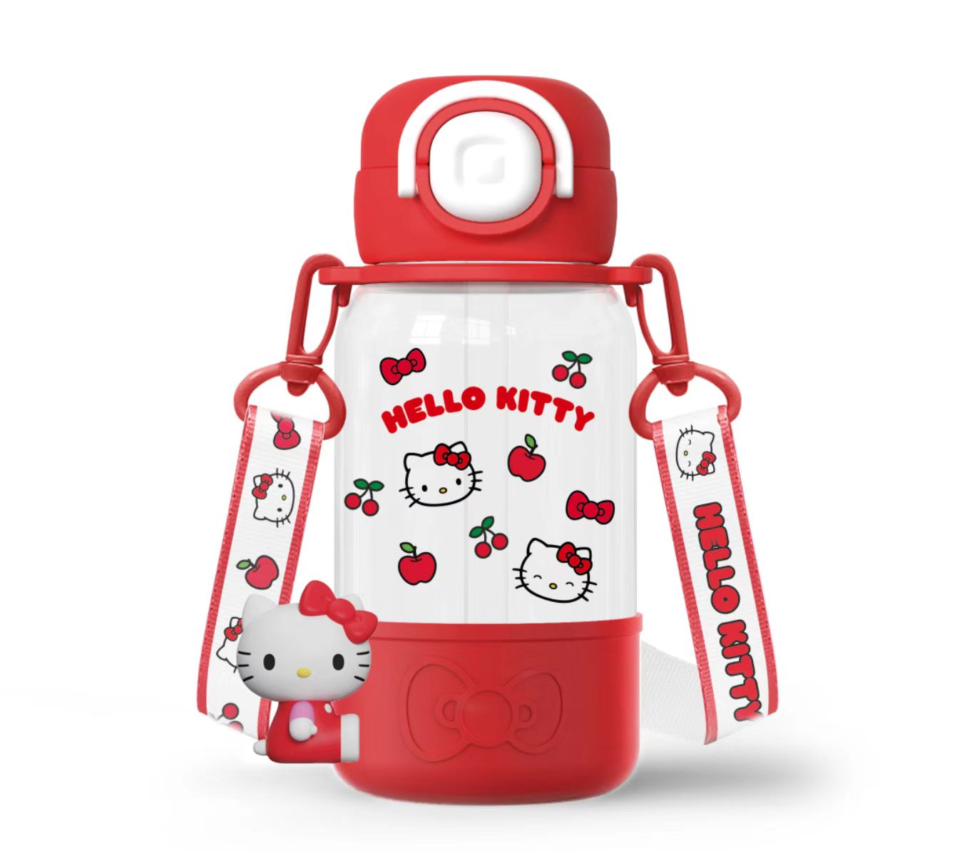 Hello Kitty Classic Style Plastic Bottle with Flip Top & Straw 690mL