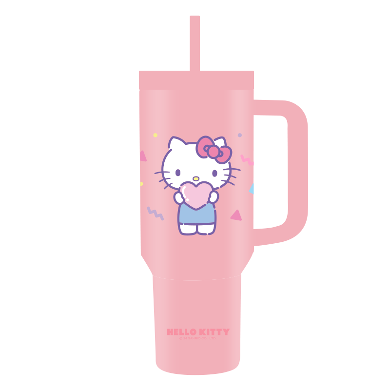 Hello Kitty Double Wall Steel Tumbler with Straw 1200mL