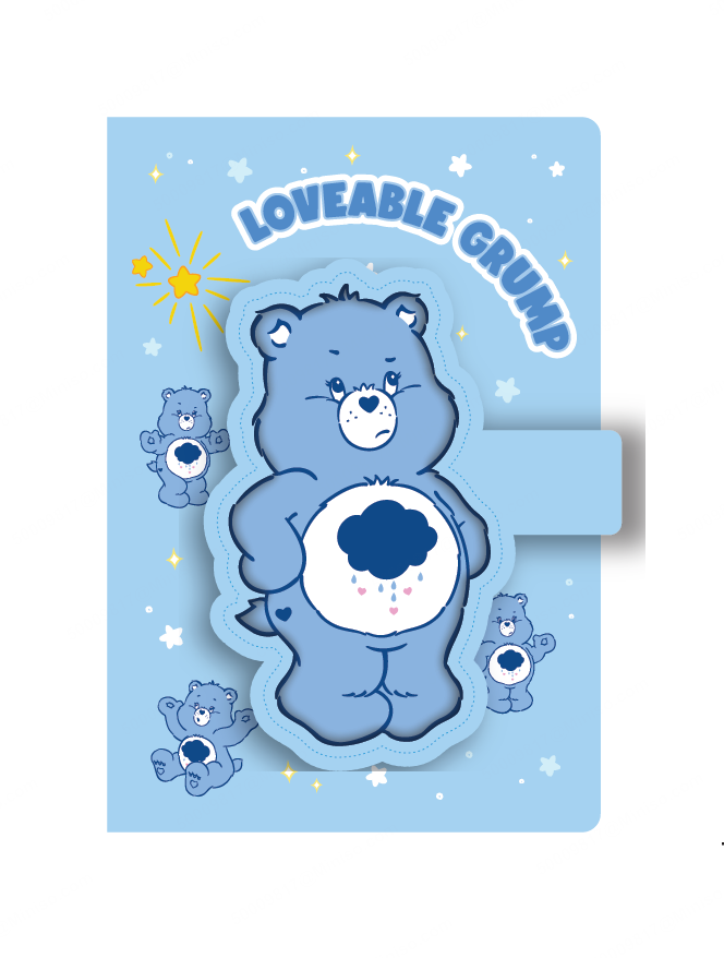 Care Bears Collection A5 3D Figure Stress-relief Magnetic Snap Book (80 Sheets) (Grumpy Bear)
