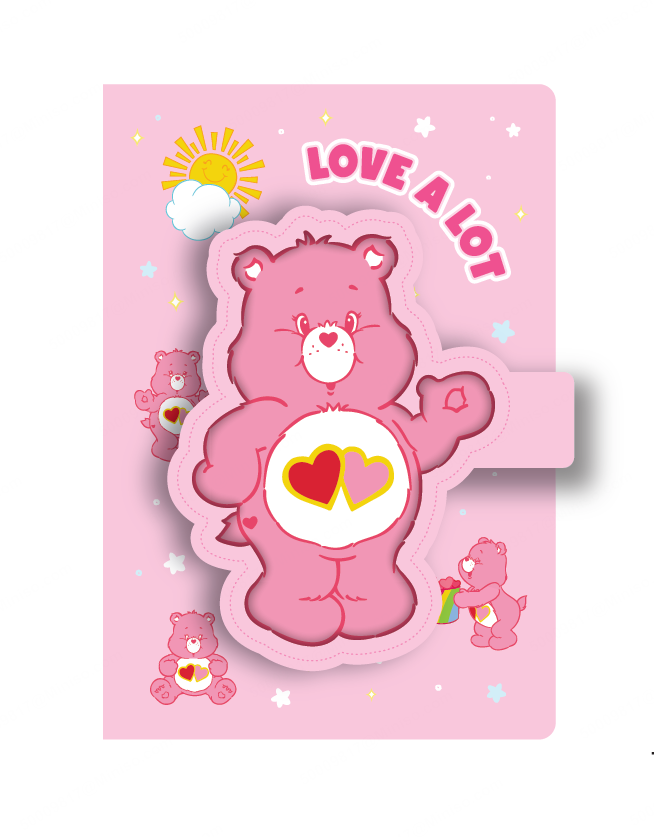 Care Bears Collection A5 3D Figure Stress-relief Magnetic Snap Book (80 Sheets) (Love-A-Lot Bear)